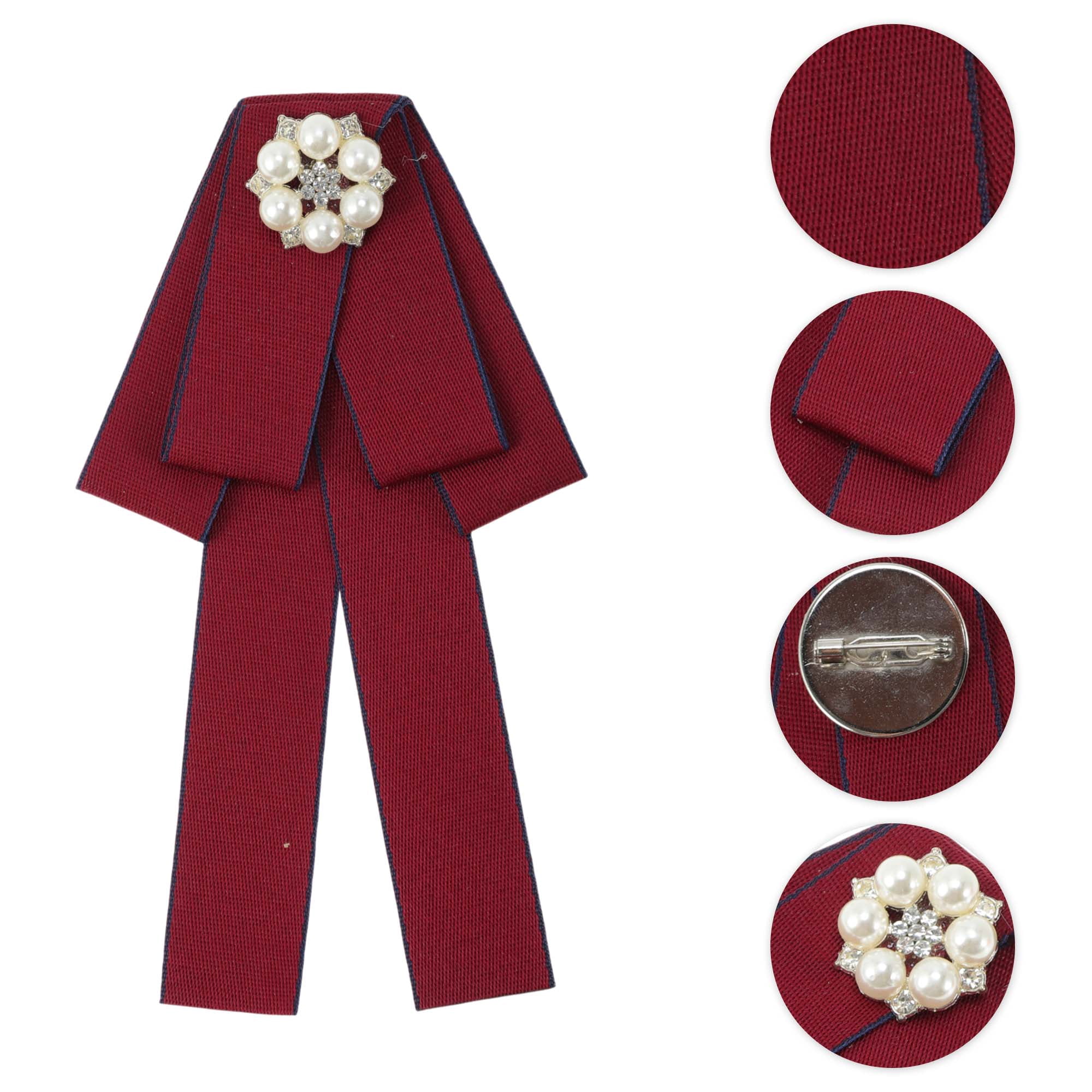 Unique Bargains Ribbon Bow Brooch for Party Wedding Gifts Red