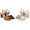 thumbnail image 4 of Journee Collection Womens Gibssen Ankle Strap Covered Block Heel Sandals, 4 of 5