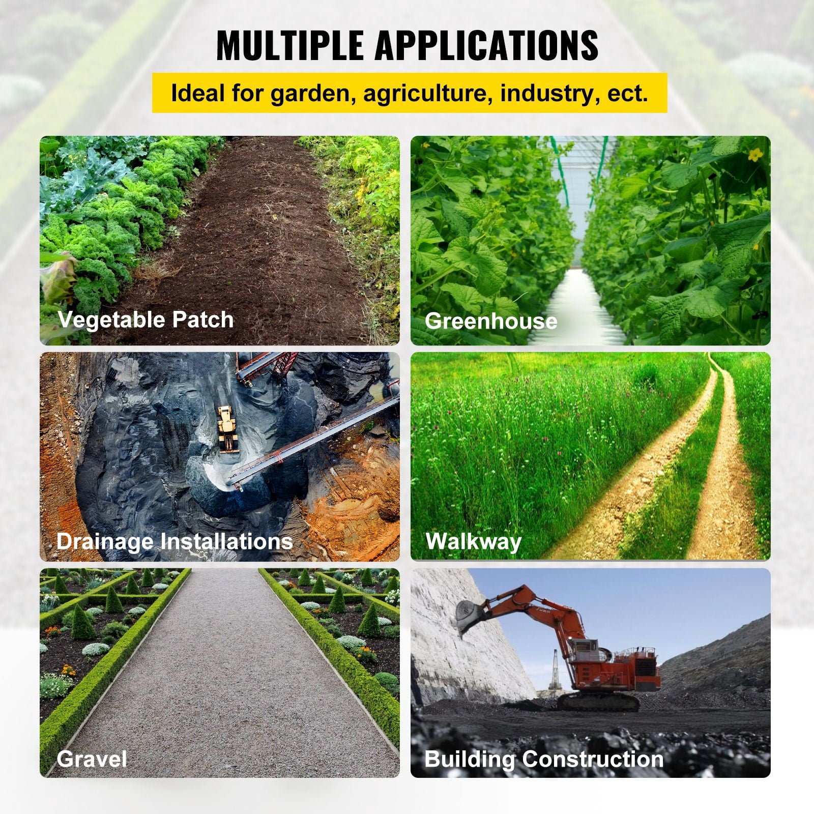Woven Weed Barrier Fabric 5OZ 3FTx50FT - Heavy Duty Landscape Fabric, High Permeability Ground Cover for Garden Beds, Geotextile Underlayment, Durable Polyethylene Weed Control Fabric