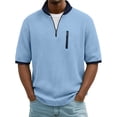 thumbnail image 1 of Camiseta Casual de Manga Corta con Cuello Tripulado 100% de Poliéster Lavable a la Máquina de Manga Larga Camisetas de Trabajo Al Aire Libre de Color Sólido para Hombres, 1 of 7