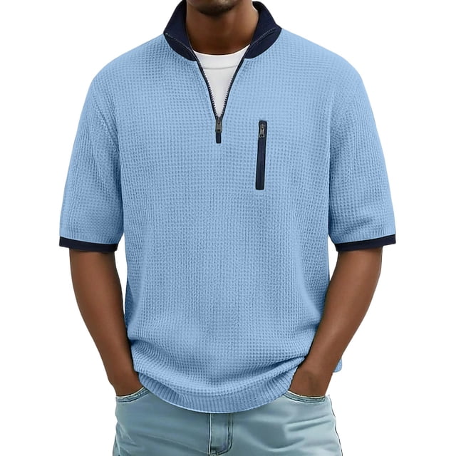 Camiseta Casual de Manga Corta con Cuello Tripulado 100% de Poliéster Lavable a la Máquina de Manga Larga Camisetas de Trabajo Al Aire Libre de Color Sólido para Hombres