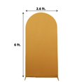 thumbnail image 3 of Balsa Circle 6 ft Gold Fitted Matte Spandex Round Top Wedding Arch Backdrop Stand Cover Party Events Decorations, 3 of 8