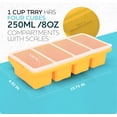 thumbnail image 6 of Silicone Freezer Tray With Lid - Soup Container Molds Large Ice Cube Tray- Makes 8 1 Cup Portions Cubes  2-pack Storage Food Soups & Meal Prep Oven Dishwasher -safe, 6 of 7