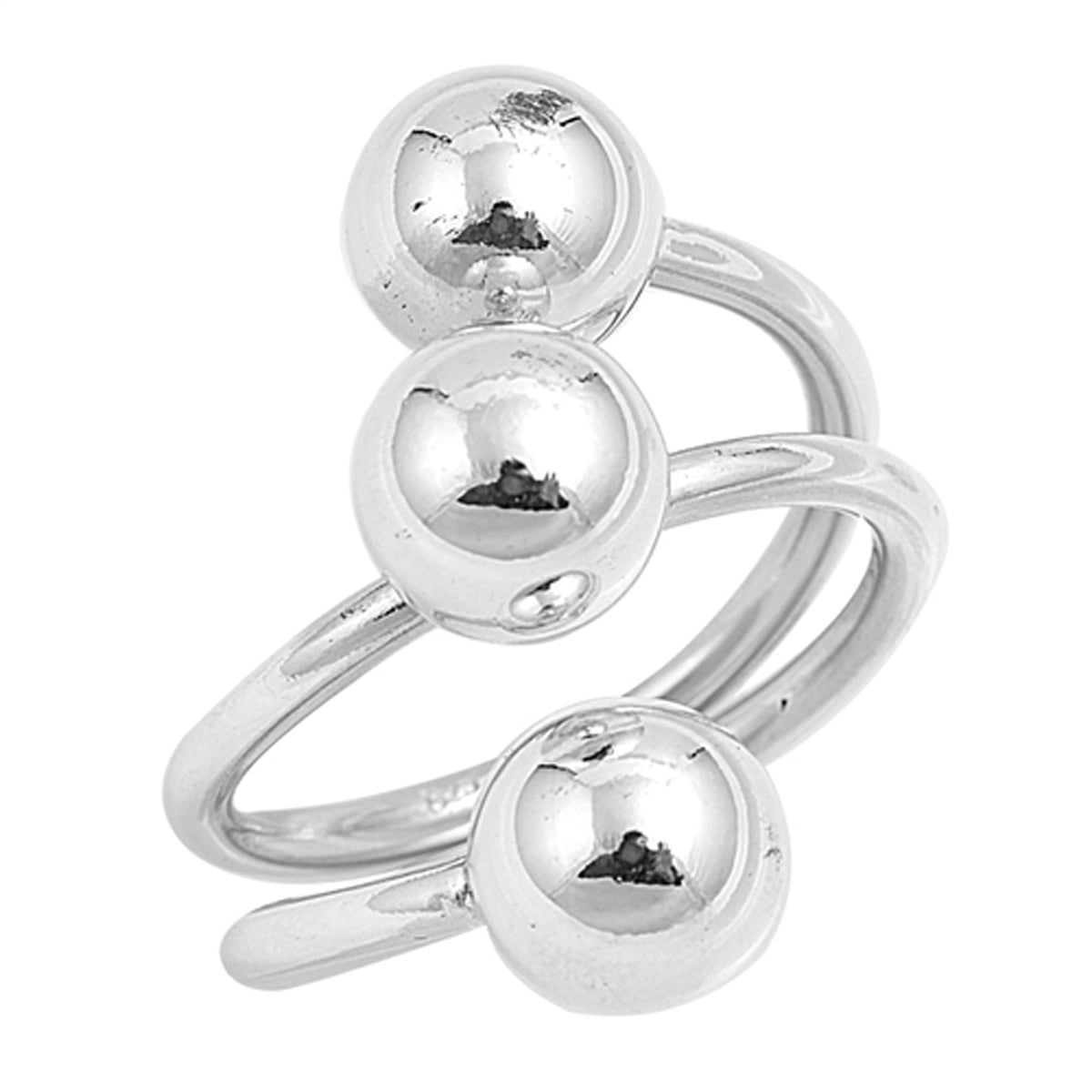 Sterling Silver Shiny Women's Ball Ring (Sizes 510) (Ring Size 10