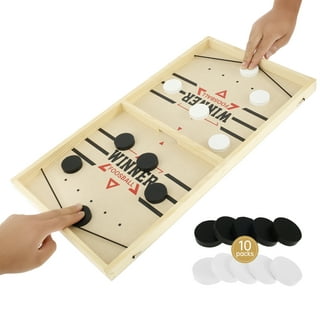 Large Size Wooden Hockey Game Sling Puck,plplaaoo Fast Sling Puck  Game,Table Hockey Board Game, Parent?Child Interactive Kids,Adults and Kids  Family