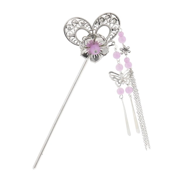 Accesorio para El Cabello de Las Mujeres Del Palillo Del Pelo de Las Borlas es Chinas de Los Granos Luz púrpura Baoblaze Palos de pelo para cabello largo.