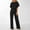 Black, variant on ZZwxWA Belted Jumpsuit for Women Elegant Dressy Romper Short Sleeve Wide Leg Jumpsuits Summer Casual Round Neck Work Jumpsuit