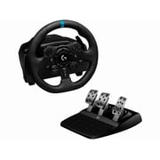 Logitech G Driving Force Shifter with Logitech G923 Racing Wheel and Pedals for PS 5, PS4 and PC and Genuine Leather Wheel Cover
