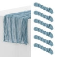 thumbnail image 2 of REGALWOVEN 6 Pack Table Runners Crinkle Fabric Table Banners for Party Home Decor Grey Blue 35'x118', 2 of 6