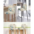 thumbnail image 5 of Beige Beach Coastal Bar Stool Covers Set of 4, Summer Nautical Coral Shell Botanical Vintage Stretch Bar Chair Covers with Backs, Removable Pub Counter Height Chair Cover for Kitchen Dining Room Cafe, 5 of 7