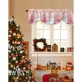 thumbnail image 4 of Christmas Snowman Tie Up Valances Curtain, Snowman Xmas Tree Snowflakes Winter Pink Adjustable Rod Pocket Short Window Treatment Tie Up Curtains Valances for Kitchen Living Room Bathroom 60x18 Inches, 4 of 9
