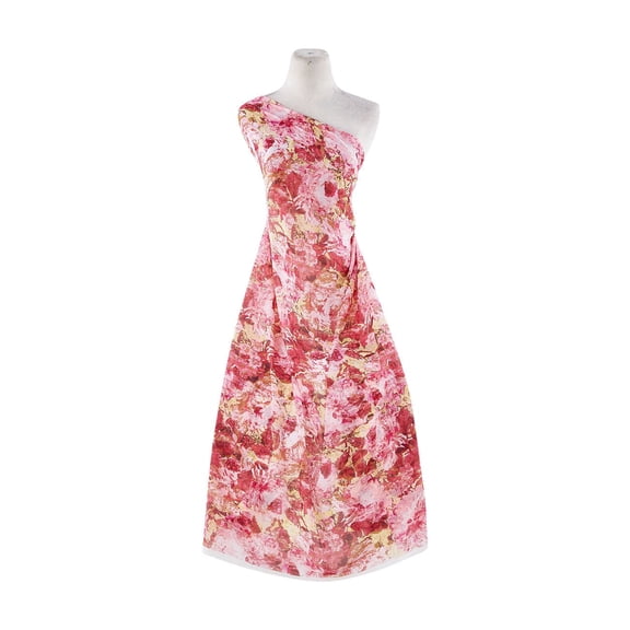 Zelouf Print On High Multi Chiffon Digital Sample  , Sewing, DIY, Crafts Fabric by the Yard, 353 Yellow/rose, 3 Yard