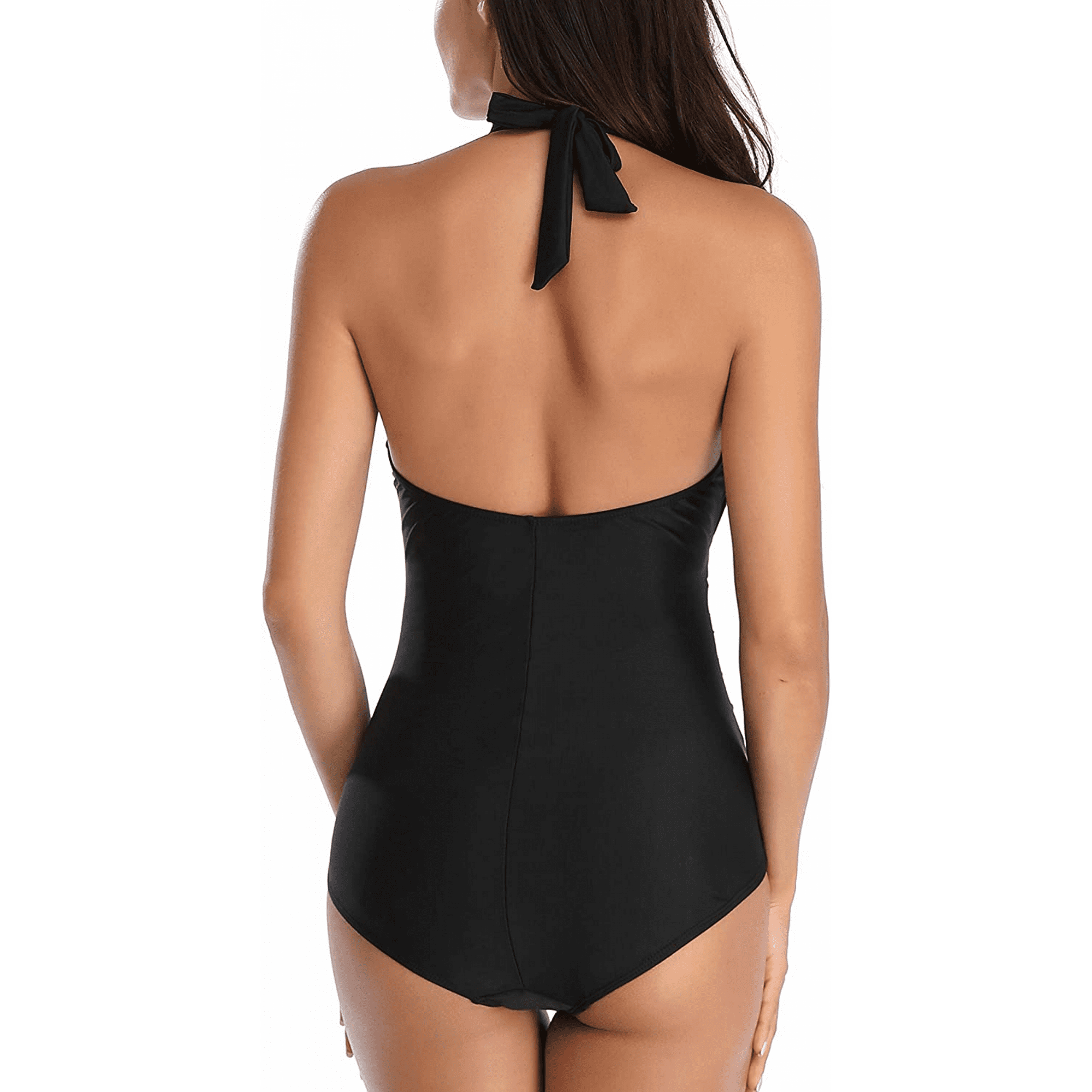Maillots de Bain de Grossesse une Piece V Cou Grossesse Maillot de Bain Licol de Maternite Noir L Walmart