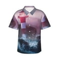 thumbnail image 2 of Goofa lighthouse Waves Torrential Rain Hawaiian Shirt for Men, Unisex Summer Beach Casual Short Sleeve Button Down Shirts,Aloha Tropical Floral print shirt-XX-Large, 2 of 9