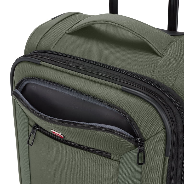 SWISSGEAR Stride Expandable Carry-On Spinner Luggage, Olive Green