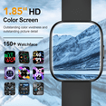 thumbnail image 4 of Smart Watch for Men Women Bluetooth Call, 1.85" HD Touch Screen Fitness Watch with Sleep Monitor, 112+ Sports Modes, IP68 Waterproof Activity Trackers for Android iOS, 4 of 8