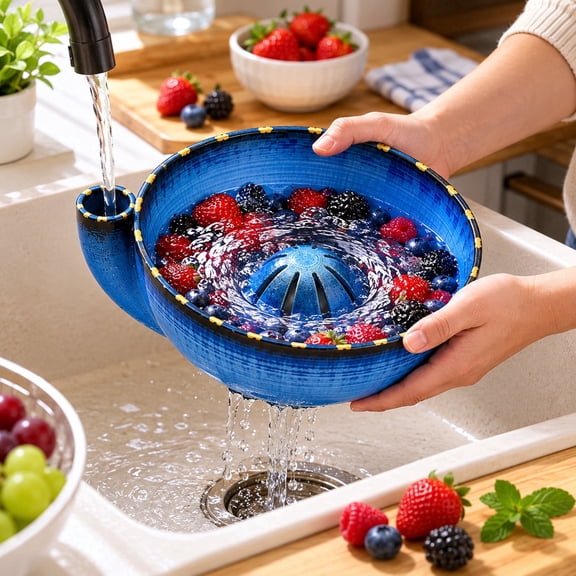 Plastic Berry Swirl Bowl, Kitchenware Fruit Dessert Serving Dish with Colorful Pattern
