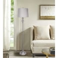 thumbnail image 3 of 63.5" Brushed Nickel Floor Lamp w/ Taupe Textured Linen Empire Shades, 3 of 5