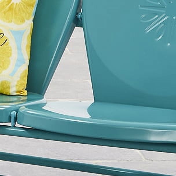 Mainstays Retro Outdoor Glider Bench Seats 2 Teal Walmart