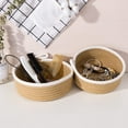 thumbnail image 4 of Small Basket Set of 2 Mini Woven Baskets Round Cotton Rope Basket Little Storage Baskets for Organizing Bins Organizer for Nursery Room Decor Kids Baby Dog Toy Keys Snack Drawer Gifts, 4 of 6