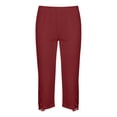 thumbnail image 5 of Ghalytn Women's Capri Leggings with Lace Hem, High Waist Stretchy Cropped Pants with Floral Hollow-Out Design, 5 of 5