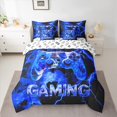 thumbnail image 2 of Manfei Gamepad Game Lovers 7-Piece Twin Bedding Sets,Teens Gaming Bedding Comforter Set,Deepblue Black Sheet Sets For Boys Kids,Ultra Soft Home Decor Reversible, 2 of 8