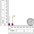 thumbnail image 6 of Gem Stone King 14K Yellow Gold Red Created Ruby and Lab Grown Diamond Dangle Earrings for Women | 3.06 Cttw | Gemstone July Birthstone | Oval 8X6MM, 6 of 6