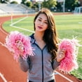 thumbnail image 6 of Cheerleading Pom Poms with Handle, Metallic Foil Cheer Pom Poms for Team Spirit, Sports Games, Dance, Football, Basketball, Party & Stage Performance, 9.8", Pink, 6 of 8