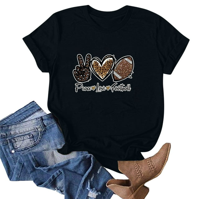 Blouses pour Femmes Mode pour Femmes Imprimé Manches Courtes Blouse Ample T-Shirt Drôle à Col Rond Hauts