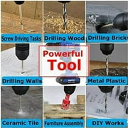 Bowoshen 21V Max Electric Screwdriver Cordless Drill Driver Tool Li-Ion Battery 3/8 Inch