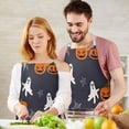 thumbnail image 3 of Halloween Pumpkins Ghosts and Spider Webs Apron-Garden Aprons for Women with Pockets-Cotton Linen Waterproof Kitchen Cooking Gardening Aprons Adjustable for Kitchen,Cooking,BBQ and Salon 32"x27", 3 of 7