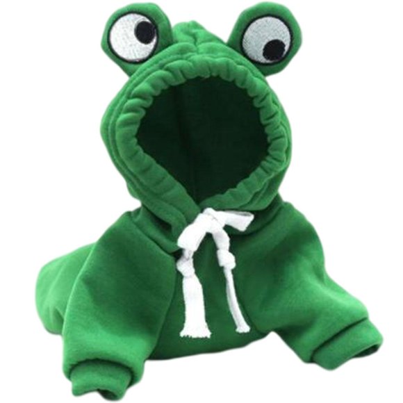 GROWTH TANK Cute Pet Costume Hoodie Soft Jumpsuit Coat Outdoor Pet Accessories Fashion Rabbit Shape Clothes for Dogs Chihuahua Puppies Teddy Cats Green Frog M