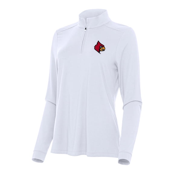 Women's Antigua White Louisville Cardinals Intent Quarter-Zip Top