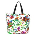 thumbnail image 2 of Bingfone Canvas Tote Bag For Women With Inner Pocket Aesthetic Cute Shopping Tote Bags Reusable Grocery Bags-Paisley, 2 of 9