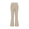 thumbnail image 5 of qolati Women's Dress Pants Casual High lastic Waisted Business Flare Trousers Stretchy Wide Leg Work Office Lounge Pants, 5 of 7
