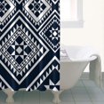 thumbnail image 5 of Small Stall Narrow Shower Curtain 36"W x 72"L – Tropical Bohemian Leaves, Mid-Century Abstract Boho Botanical Bathroom Decor, Vintage Floral Palm Leaf Pattern, Rustic Tribal Folk Style, 5 of 5