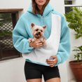 thumbnail image 2 of vigerkar Womens Kangaroo Pouch Color-block Hoodie for Dogs Cats Pet Carrier Hoodie Long Sleeve Hooded Pullover Animal Holder Sweatshirt (Sky Blue, M), 2 of 7