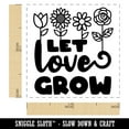 thumbnail image 2 of Let Love Grow Sweet Flowers Self-Inking Rubber Stamp Ink Stamper - Purple Ink - Small 1 Inch, 2 of 7