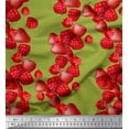 thumbnail image 1 of Soimoi Cotton Cambric Fabric Raspberry,Strawberry & Cherry Fruits Print Fabric by The Yard 56 Inch Wide, 1 of 3