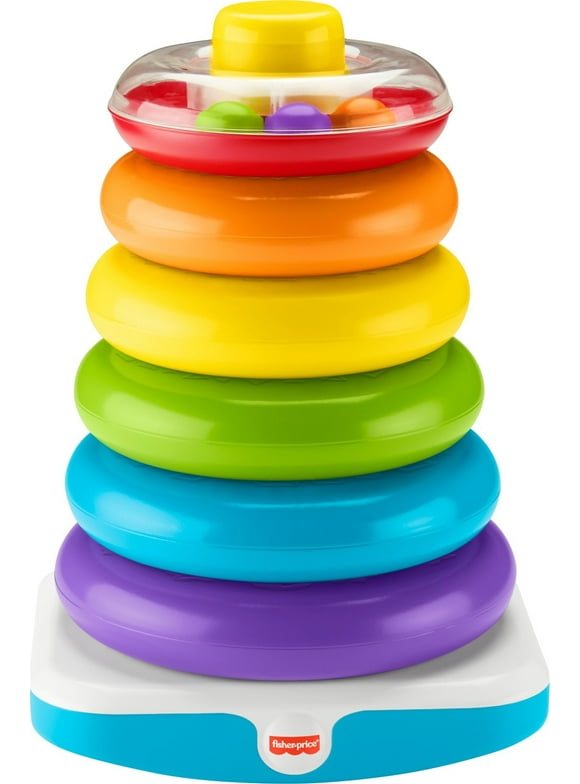 Fisher-Price Giant Rock-a-Stack Infant and Toddler Stacking Toy, 14+ Inches Tall, Baby Toy for 12 months and up