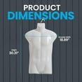 thumbnail image 2 of Topmaster Premium Male Shirt Holder - Durable Male Mannequin Torso, Lightweight and Portable Half Body Shirt Holder With Hanging Hook, Male Mannequin for Shirt Display and Storage, White, Pack of 1, 2 of 7