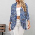 thumbnail image 6 of Cyber&Monday Deals USSUMA T-Shirts for Women Trendy Leopard Print Open Front Cardigan Jacket Womens Blouses and Tops Dressy Casual Summer Blaze 3/4 Sleeve Tshirts Shirts Tunic for women, 6 of 8