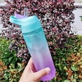 thumbnail image 2 of Cateissary Water Bottle 600ml Portable Plastic Leak-proof Milk Reusable Juice with Handle Work Drinking Cup Kettle Drinkware Fitness Cocina y Comedor Gradiente azul rosa, 2 of 6