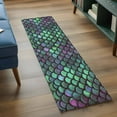 thumbnail image 4 of Colorful Mermaid Runner Rugs 2x6 ft Scales Ombre Texture Washable Hallway Rugs Non-Slip Floor Mats Absorbent Carpet Bedside Runners for Bedroom Kitchen Bathroom Laundry Room, 4 of 9