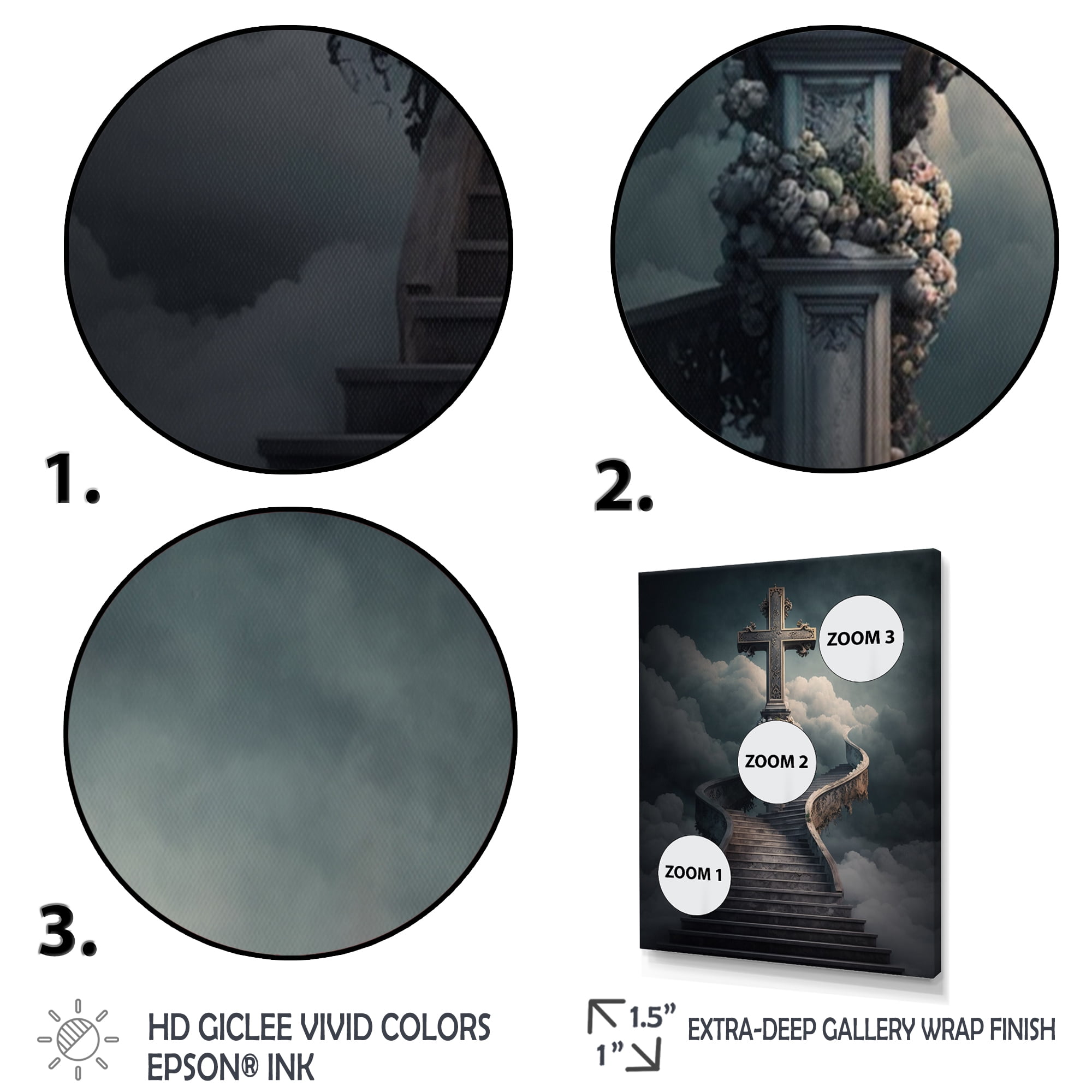 Designart Stairs To Heaven IV Canvas Wall Art