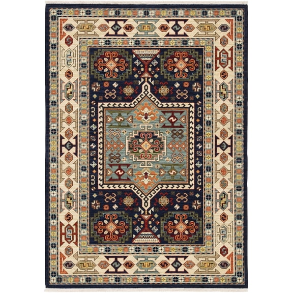 Oriental Weavers Lilihan 041H6 Blue/ Ivory 2' X 3' Indoor Area Rug