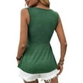thumbnail image 4 of Green Womens Tops V Neck Tank Tops for Women Front Sleeveless Tops Flowy Peplum Shirts Casual Elegant Top Vacation Shirts for Women, 4 of 6