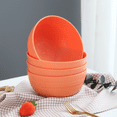 thumbnail image 5 of ReaNea Orange Cereal Bowls 4 Pieces, Unbreakable And Reusable Light Weight Bowl For Rice Noodle Soup Snack Salad Fruit, 5 of 9