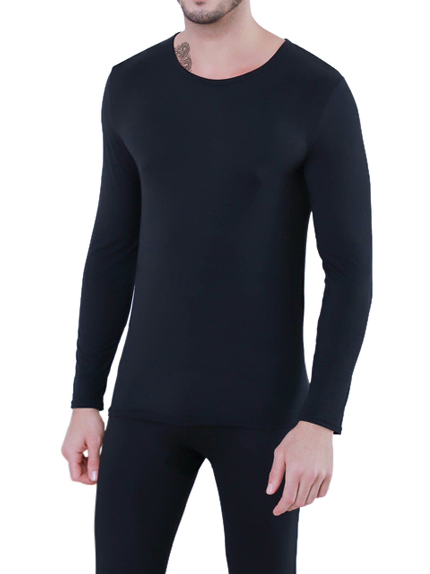 Mens Plus Size 3XL-6XL Winter Ultra-Soft Fleece Lined Thermal Top ...