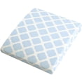 thumbnail image 2 of Kushies Change Pad Fitted Sheet with Slits for Safety Straps Flannel, Lattice Blue, 2 of 7